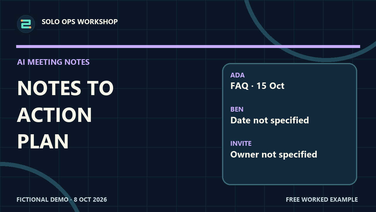 Thumbnail for the AI meeting action plan lesson