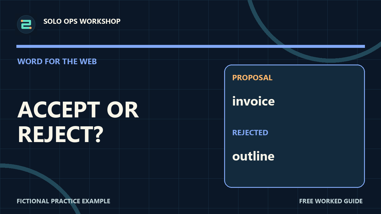 Thumbnail for Accept One Word Edit and Reject Another in Word for the Web