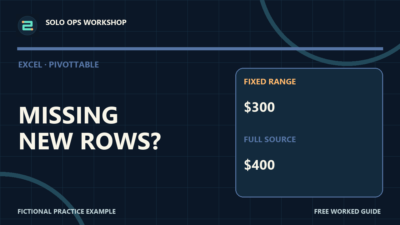 Thumbnail for Fix a PivotTable That Ignores New Rows After Refresh