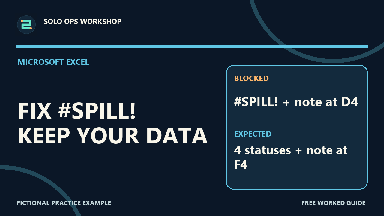 Thumbnail for Excel #SPILL! Error: Find the Blocking Cell Without Losing Data