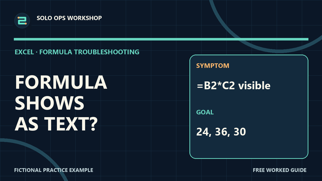 Thumbnail for Excel Formula Shows as Text? Check These 3 Causes