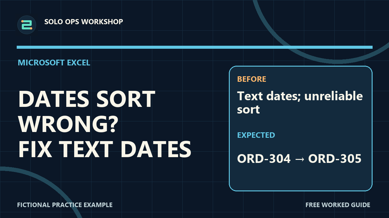 Thumbnail for Excel Dates Won't Sort Correctly? Fix Dates Stored as Text