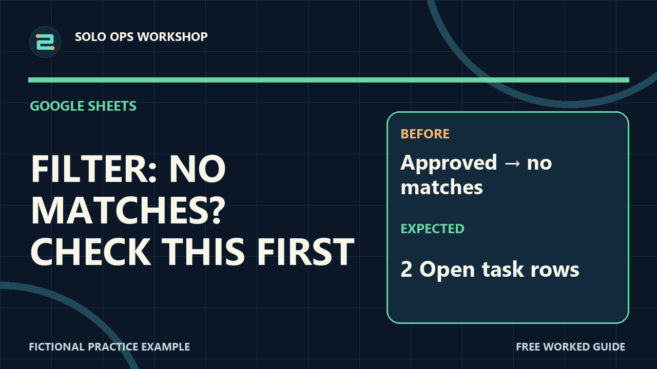 Thumbnail for Google Sheets FILTER Says No Matches? Check Criteria and Range