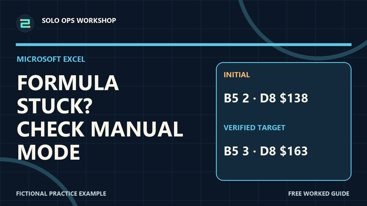 Thumbnail for Excel Formulas Not Updating? Check Manual Calculation