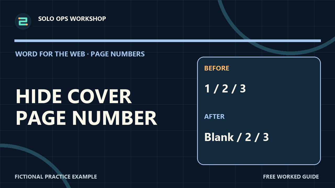 Thumbnail for Remove the Page Number From a Word Cover Page (Keep the Rest)