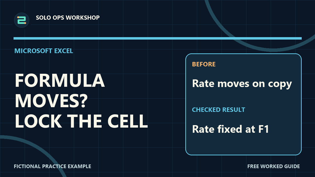 Thumbnail for Excel Formula Changes When Copied Down? Lock the Rate Cell