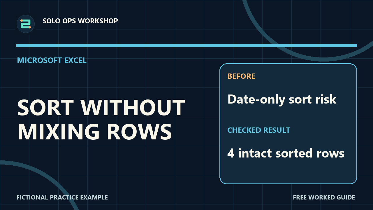 Thumbnail for Excel Sort Mixed Up Your Rows? Keep the Whole Table Together
