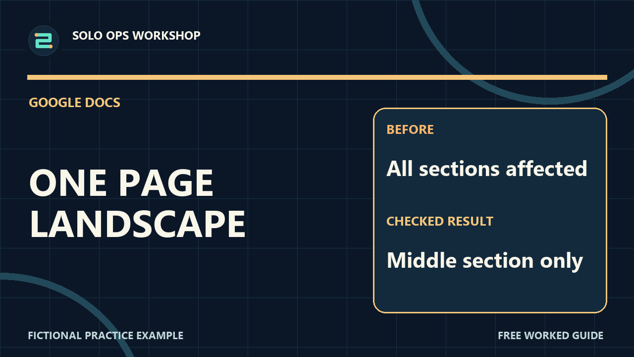 Thumbnail for Make Only One Google Docs Page Landscape