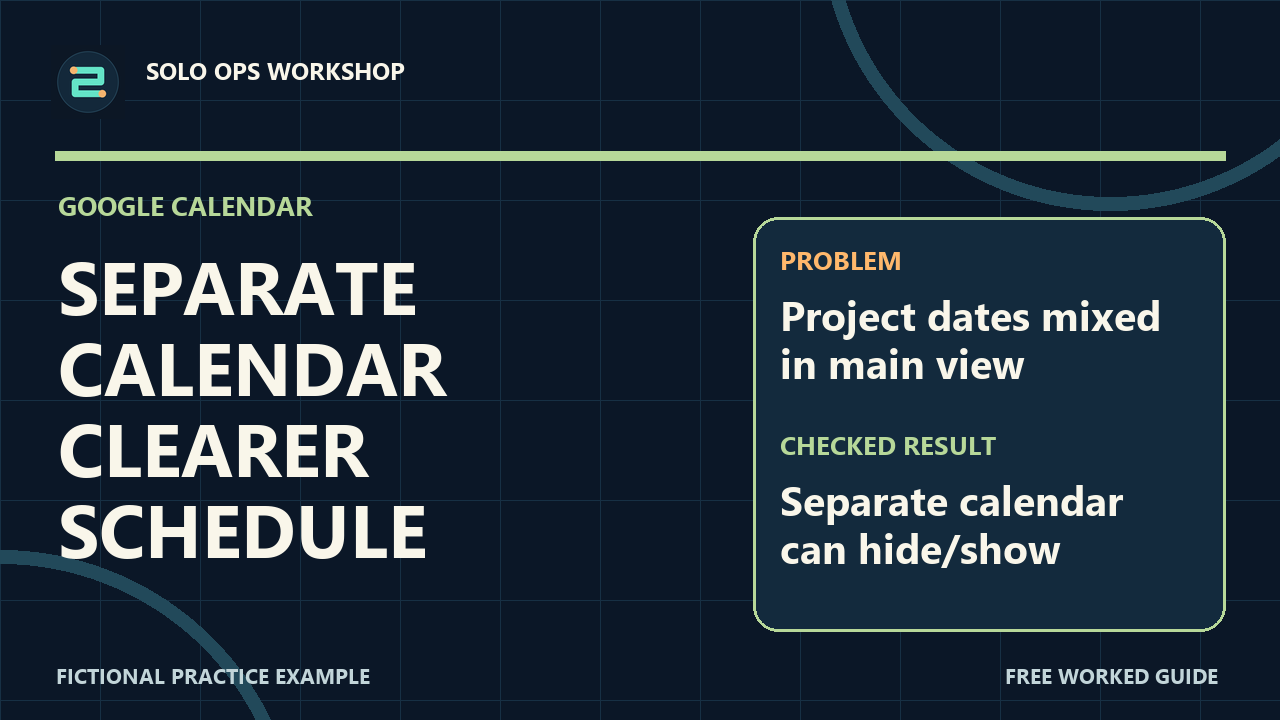 Thumbnail for Create a Separate Project Calendar in Google Calendar