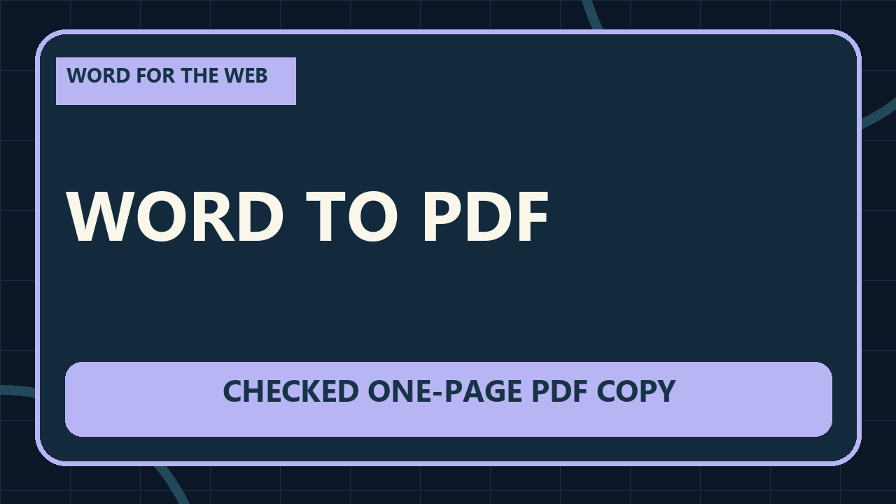 Thumbnail for Export a Word for the Web Document as a PDF
