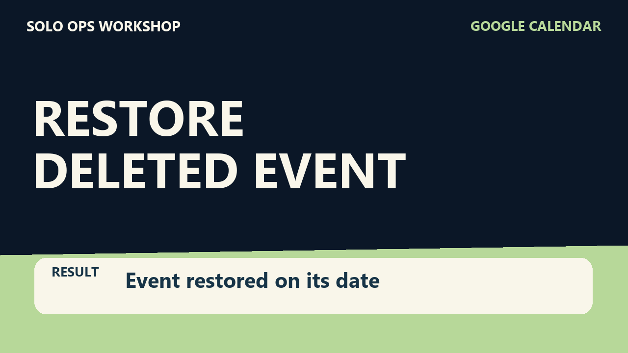 Thumbnail for Restore a Deleted Google Calendar Event From Trash