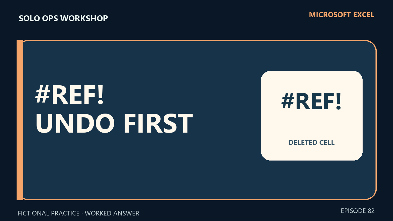Thumbnail for Excel #REF! After Deleting a Column? Undo Before Rebuilding