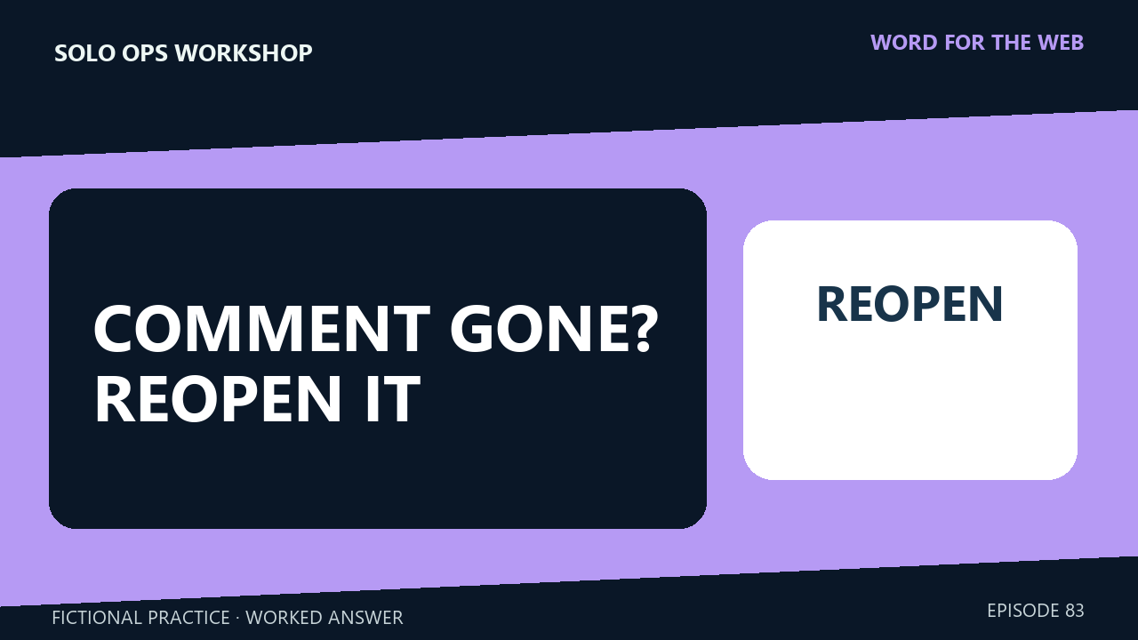 Thumbnail for Find and Reopen a Resolved Comment in Word for the Web